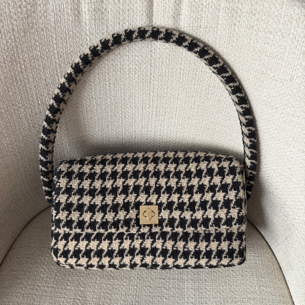 Anine Bing Nico Houndstooth Shoulder Bag